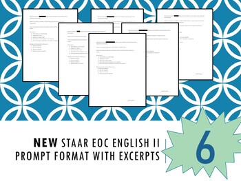 Preview of STAAR 2.0 EOC English 2 Essay Prompts for New Version with Literary Excerpts