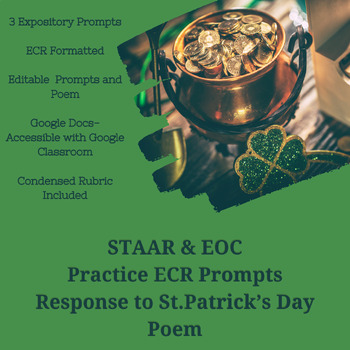 Preview of STAAR/EOC Extended Constructed Response Editable Prompts-St. Patrick's Day Poem
