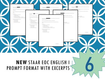 Preview of STAAR 2.0 English 1 Essay Prompts with Literary Excerpts for the NEW Version
