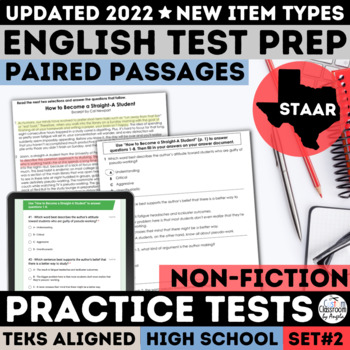 Preview of STAAR Paired Passages NonFiction Reading Comprehension High School Intervention