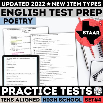 Preview of STAAR Poetry Practice Passage Analysis Worksheet Elements of Poetry High School