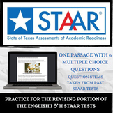 STAAR English I & II Revising Passage | No Prep | Answers 