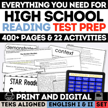 Preview of STAAR High School Reading Comprehension Passages & Questions Revising Editing