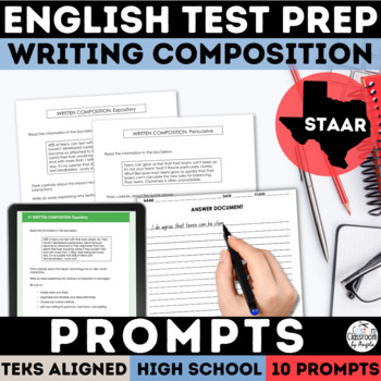Preview of STAAR English I & II Writing Prompts | Print & Google Forms