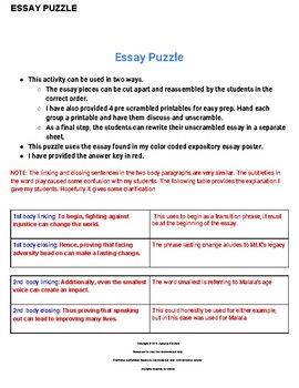 Preview of STAAR Expository Essay Review Puzzle Activity