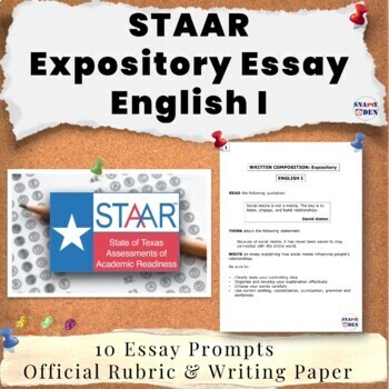 Preview of Expository Essay Writing Prompts - English I Test Prep with Quick Rubric