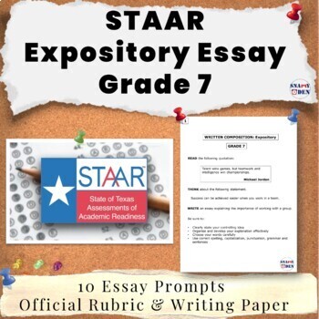 Preview of Expository Essay Writing Prompts - Grade 7 Test Prep with Rubric