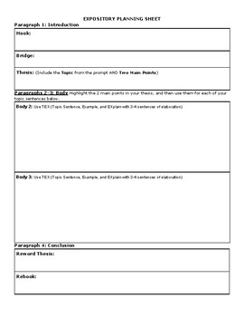 Simplified STAAR Expository Planning Sheet | TpT