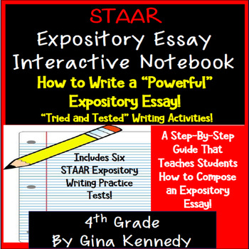 Preview of 4th Grade STAAR Writing Expository Essay Interactive Notebook, & Practice Tests