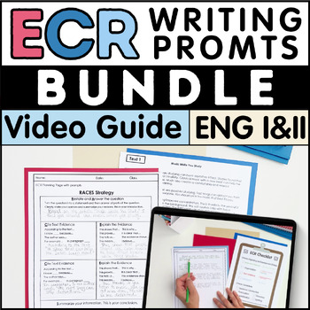 Preview of STAAR Extended Constructed Response ECR Writing Prompts and Video How-To Bundle