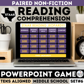 Preview of STAAR Paired Passages Non-Fiction ELA Review Jeopardy the Unfair Game Reading 23