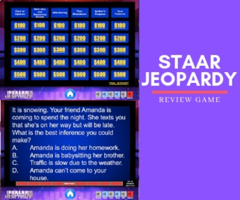 Preview of STAAR Jeopardy Reading Review Game (4th-5th Grade)