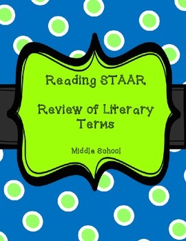 Preview of STAAR Literary Terms Review Sheet