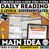 STAAR Main Idea Key Details Worksheets & Warm Up Supportin