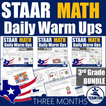 Preview of STAAR Math Daily Warm Ups Grade 3 (Bundle)