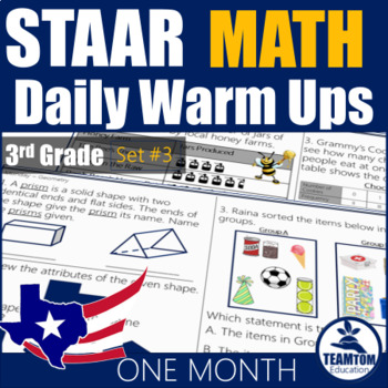 Preview of STAAR Math Daily Warm Ups Grade 3 Set #3