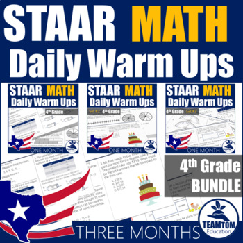 Preview of STAAR Math Daily Warm Ups Grade 4 (Bundle)