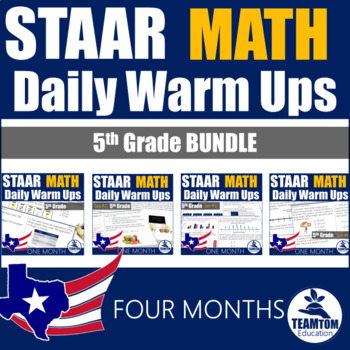Preview of STAAR Math Daily Warm Ups Grade 5 (Bundle)
