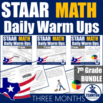 Preview of STAAR Math Daily Warm Ups Grade 7 (Bundle)