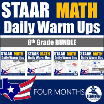 Preview of STAAR Math Daily Warm Ups Grade 8 (Bundle)