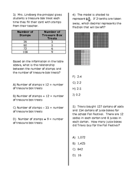 STAAR Math Practice Test 4th Grade by D Math | Teachers Pay Teachers