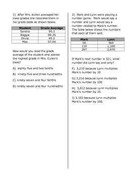 STAAR Math Practice Test 4th Grade by D Math | Teachers Pay Teachers