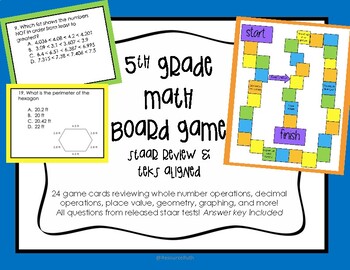 5th Grade STAAR Math Review Game by RuthResources | TPT