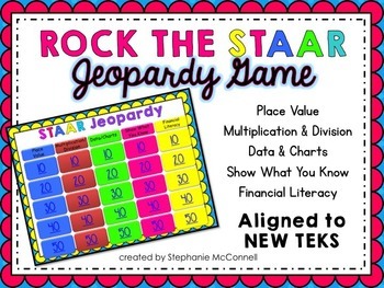 Preview of STAAR Math- Rock The STAAR Test Jeopardy Game