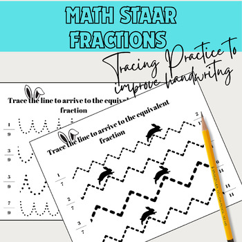 Preview of STAAR Math TEKS 3.3 Equivalent Fractions w Handwriting Practice