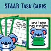 STAAR Math Task Cards - 1 & 2 Step Problems - Centers - Practice