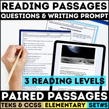 Preview of STAAR Paired Passages & Writing Prompt Paired Texts Compare Contrast NonFiction