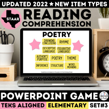 Preview of STAAR Poetry Passages Practice Comprehension Analysis Game Elements of