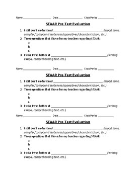 Preview of STAAR Pre-Test Evaluation