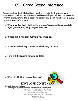 Preview of STAAR Prep - Making Inferences with Crime Scenes #1