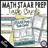 4th Grade Math STAAR Prep Task Cards / Printable & Digital