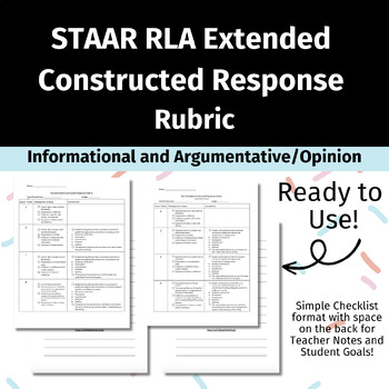 Preview of STAAR RLA Extended Constructed Response (ECR) Rubric