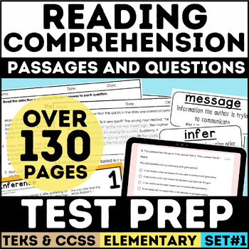 Preview of STAAR Reading Practice Passages with Comprehension Questions Test Prep Bundle