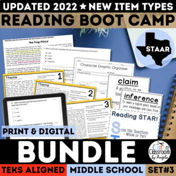 Preview of STAAR Boot Camp Reading Comprehension Passages Test Prep Review & Practice