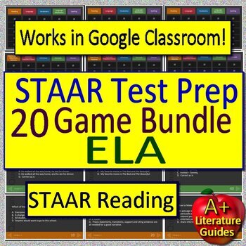 Preview of STAAR Reading ELA Test Prep Games 20 for Powerpoint or Google Classroom