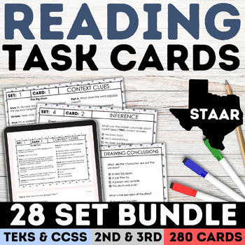Preview of STAAR Reading Language Arts ELA Task Cards with New Item Types 2nd & 3rd