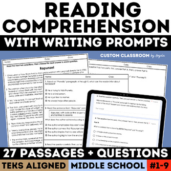 Preview of STAAR Reading Comprehension Multiple Choice Test Prep ELA Assessment 6th 7th 8th
