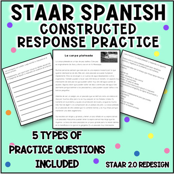 Preview of STAAR Reading Spanish ECR SCR Practice 3rd to 5th