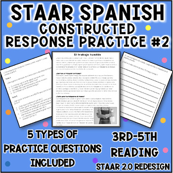 Preview of STAAR Spanish Reading ECS SCR 3rd to 5th Set #2