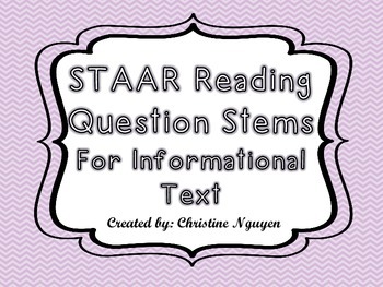 Preview of STAAR Reading Stem Questions Informational Text