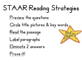 Preview of STAAR Reading Strategies 3rd Grade