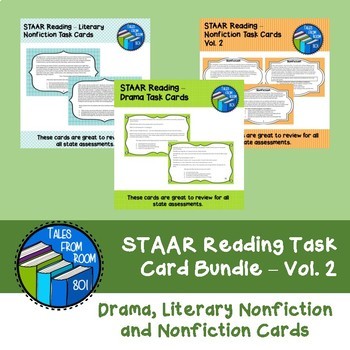 Preview of STAAR Reading Task Card Bundle-Vol. 2- Drama, Nonfiction and Literary Nonfiction