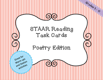 Preview of STAAR Reading Task Cards - Poetry edition