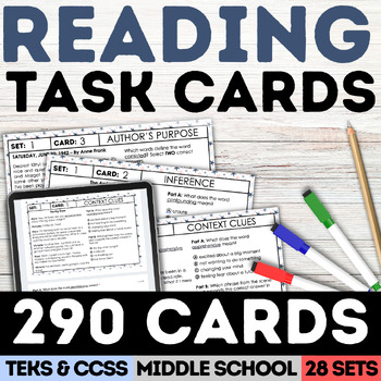 Preview of STAAR ELA Task Cards Reading, Revising & Editing Practice Passages & Questions