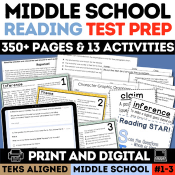 Preview of STAAR Reading Comprehension Passages Practice 6th 7th 8th Grade Middle School