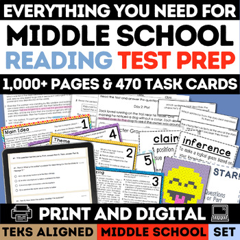 Preview of STAAR Ultimate Test Prep Bundle Reading Comprehension Assessments 6th 7th 8th Gr